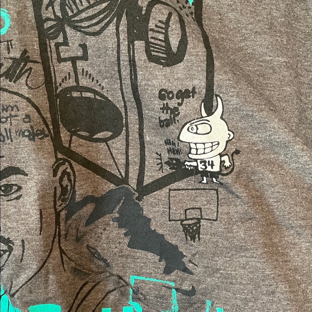 Nike Charcoal Vintage Tee with Teal and Black Graphics - Picture 3 of 14